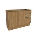 Ver imagem 1 de Balcão de Pia Celeste Kappesberg 100% Mdf 2 Portas 3 Gavetas Nogueira 120cm
