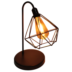 Abajur de Quarto Luminária Industrial Aramado Diamante Preta