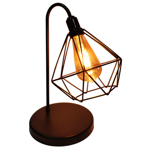 Abajur de Quarto Luminária Industrial Aramado Diamante Preta