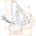 Ver imagem 2 de Abajur de Quarto Luminária Industrial Aramado Diamante Preta