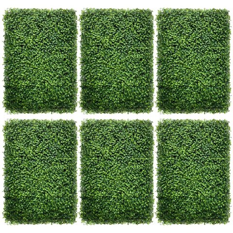 Kit 6 Jardim Vertical Artificial Buxinho Realista com Proteção contra Raios UV