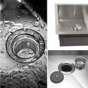 Ver imagem 3 de Cuba Dupla Quadrada Inox 304 Cozinha Pia Embutir Sobrepor Gourmet 9040 Premium Lixeira Embutir 5l Ac