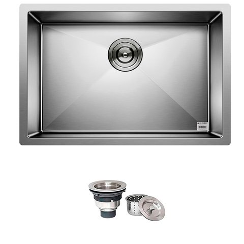 Cuba Quadrada Inox 304 Cozinha Pia Embutir Sobrepor Gourmet 70x40 Premium com Válvula - Ec045