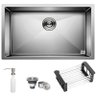Cuba Quadrada Inox 304 Cozinha Pia Embutir Sobrepor Gourmet 70x40 Premium com Acessórios - Ec245 - 1