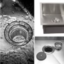 Ver imagem 3 de Cuba Quadrada Inox 304 Cozinha Pia Embutir Sobrepor Gourmet 70x40 Premium com Lixeira de Embutir 5l
