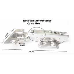 4 Dobradiça Reta Amortec.35mm Armários em Geral+Parafuso - 2