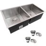 Cuba Dupla Quadrada Inox 304 Cozinha Pia Embutir Sobrepor Gourmet 9040 Premium com Válvula - Ec046 - 2