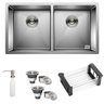 Cuba Dupla Quadrada Inox 304 Cozinha Pia Embutir Sobrepor Gourmet 9040 Premium com Acessórios- Ec246 - 1