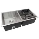 Ver imagem 2 de Cuba Dupla Quadrada Inox 304 Cozinha Pia Embutir Sobrepor Gourmet 9040 Premium com Acessórios- Ec246