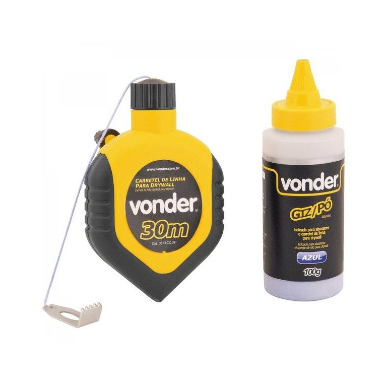 Linha com giz azul para drywall Vonder
