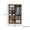 Ver imagem 4 de Guarda Roupa 2 Portas de Correr e 2 Gavetas C-espelho e Pés N571 Branco - Kappesberg