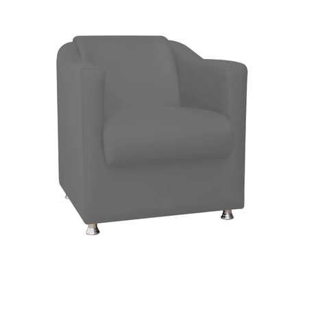 Poltrona Beatriz confort cinza suede para sala de estar,salão escritoria Dalaqua-Decor