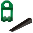 Ver imagem 1 de Cunha Plástica Preta para Aplicação em Assentamento Pisos Azulejos 50 Un + Nivelador para Piso Verde