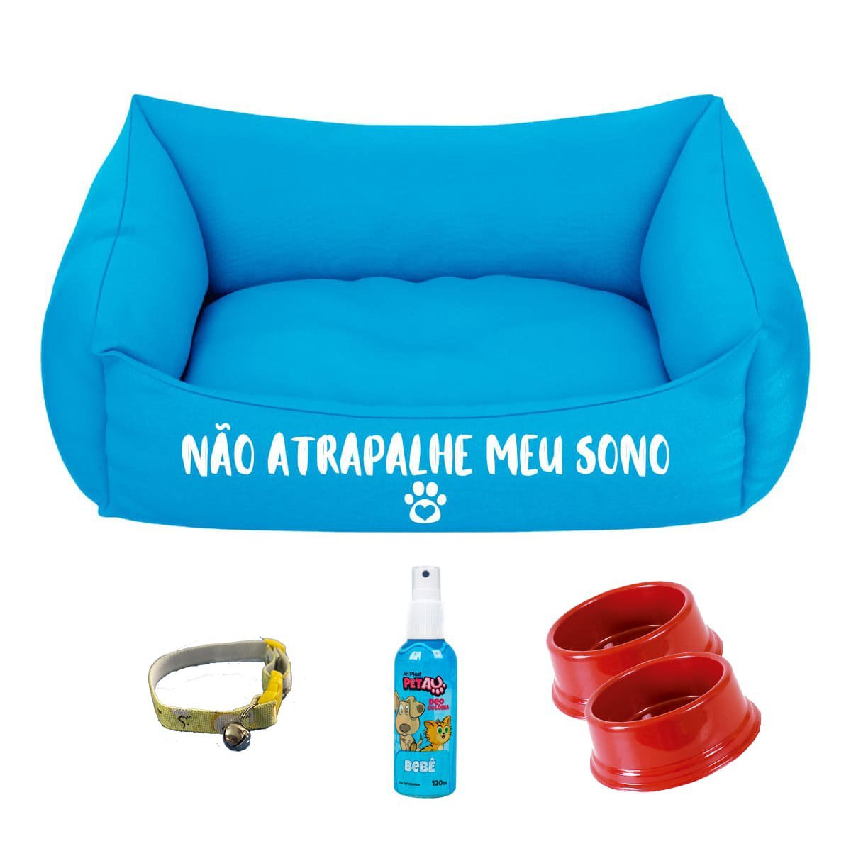 Kit Pet Com Cama Cachorro Gato M 57X37 Não Atrapalhe O Sono - 3