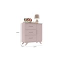 Ver imagem 4 de Cômoda Fraldário Infantil 3 Gavetas 1 Porta Rose Maya Móveis Canaã