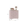 Cômoda Fraldário Infantil 3 Gavetas 1 Porta Rose Maya Móveis Canaã - 4
