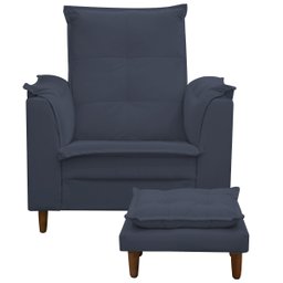 Poltrona de Amamentação com Puff Isabella Bellamado:azul Marinho - 3