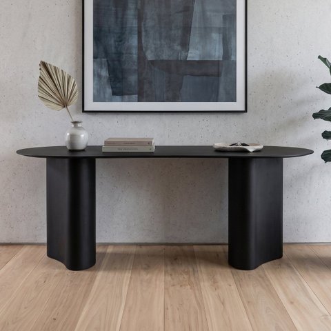 Aparador em Lâmina de Madeira Tauari com Design Orgânico Wave Oona Design Preto