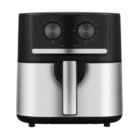 Fritadeira Air Fryer Midea Cyclone Preto e Inox 5,5l 110v Fm55s1
