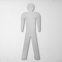 Ver imagem 2 de Placa Adesiva para Porta Banheiro WC Inox Escovado Masculino