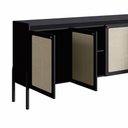 Ver imagem 4 de Balcão Buffet 3 Portas 2 Gavetas Palhinha Pé Madeira 27935 Oslo Artesano - Nero/preto