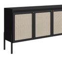 Ver imagem 2 de Balcão Buffet 3 Portas 2 Gavetas Palhinha Pé Madeira 27935 Oslo Artesano - Nero/preto