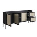 Ver imagem 6 de Balcão Buffet 3 Portas 2 Gavetas Palhinha Pé Madeira 27935 Oslo Artesano - Nero/preto