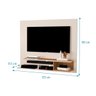 Painel Suspenso para Tv 40 Polegadas com 4 Nichos e 1 Prateleira - Oliart - Off White / Freijó - 3