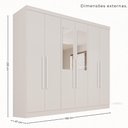 Ver imagem 2 de Guarda-Roupa Casal com Espelho 6 Portas 180cm Multimóveis Branco