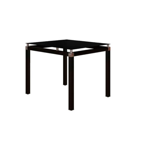 Mesa de Jantar Malva 4 Lugares Quadrada Vidro Preto Artefamol Móveis