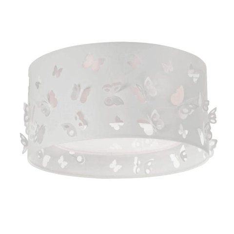 LUMINÁRIA INFANTIL PLAFON BORBOLETAS DUPLO BRANCO 30X16