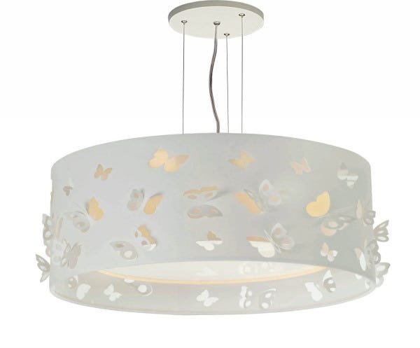 LUSTRE INFANTIL PENDENTE BORBOLETAS DUPLO -CRÚ 40X16