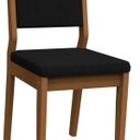 Ver imagem 2 de Conjunto Com 2 Cadeiras Estofadas Carol Cor Imbuia Veludo Preto New Ceval 13006-357 - IMBUIA/VL07