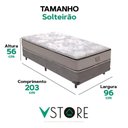 Ver imagem 3 de Cama Box Solteirão Cinza e Colchão Four Season Molas Vstore