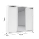 Ver imagem 4 de Guarda-Roupa Casal Majestique 3 Portas 4 Gavetas 100% MDF com Espelho Branco - Pnr Móveis