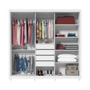 Ver imagem 2 de Guarda-Roupa Casal Majestique 3 Portas 4 Gavetas 100% MDF com Espelho Branco - Pnr Móveis
