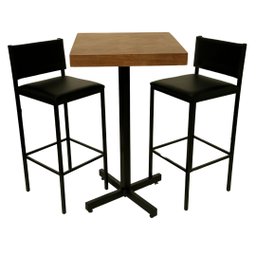 Conjunto de Bistrô Ibiza com 2 Banquetas - Dg Móveis:imbuia/preto - 1