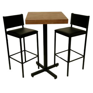 Conjunto de Bistrô Ibiza com 2 Banquetas - Dg Móveis:imbuia/preto