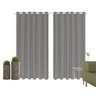 Cortina Corta Luz 4,00m X 1,80m 100% Blackout PVC Cinza Para Sala Ou Quarto Para Varão Simples - 2