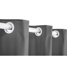 Cortina Corta Luz 4,00m X 1,80m 100% Blackout PVC Cinza Para Sala Ou Quarto Para Varão Simples - 4