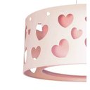 Ver imagem 2 de LUSTRE INFANTIL PENDENTE CORAÇÕES DUPLO - ROSA 50X16