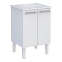 Ver imagem 1 de Gabinete para Lavanderia em Aço Vênus Branco com Tanque 60 Branco - Cozimax
