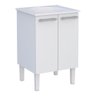 Gabinete para Lavanderia em Aço Vênus Branco com Tanque 60 Branco - Cozimax - 1