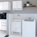 Ver imagem 2 de Gabinete para Lavanderia em Aço Vênus Branco com Tanque 60 Branco - Cozimax