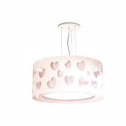 LUSTRE INFANTIL PENDENTE CORAÇÕES DUPLO - BRANCO 30X16 - 1