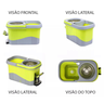 Balde Mop 360° Deend Profissional com Esfregão e Pedal Verde - 3