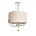 Ver imagem 1 de Lustre Pendente Infantil Pérolas com Cristal 30X15 Branco