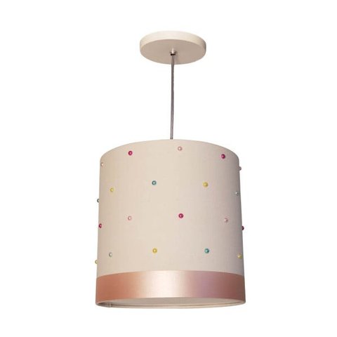 Lustre Pendente Infantil Pérolas Coloridas - 25X25 Crú