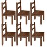 Kit com 6 Cadeiras Avulsas Madeira Maciça - Chocolate - 1