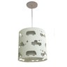 Lustre Infantil Pendente Recorte Carrinhos 25x25 Cinza - 1